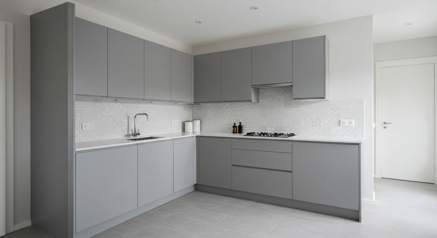 Минималистичная угловая кухня