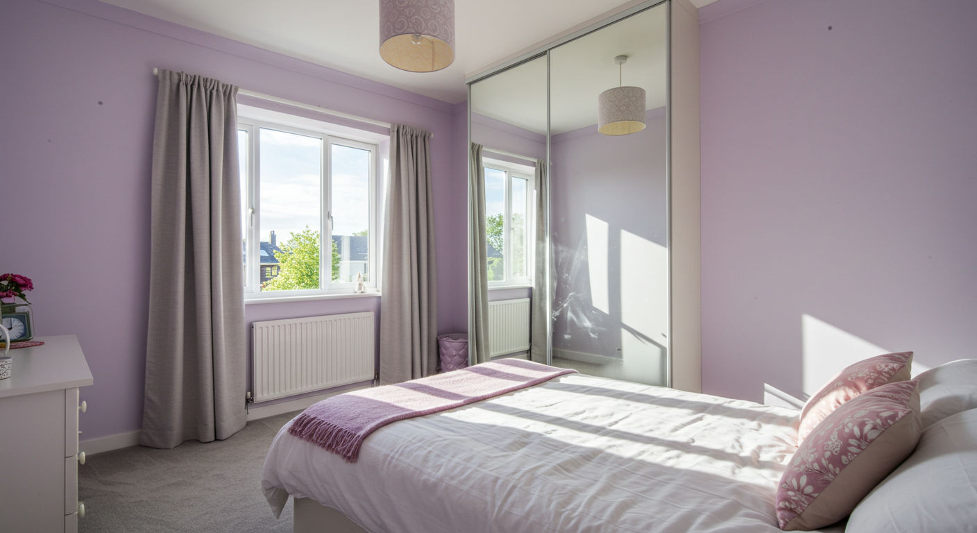 Шкаф-купе с зеркальными фасадами, отражающий свет