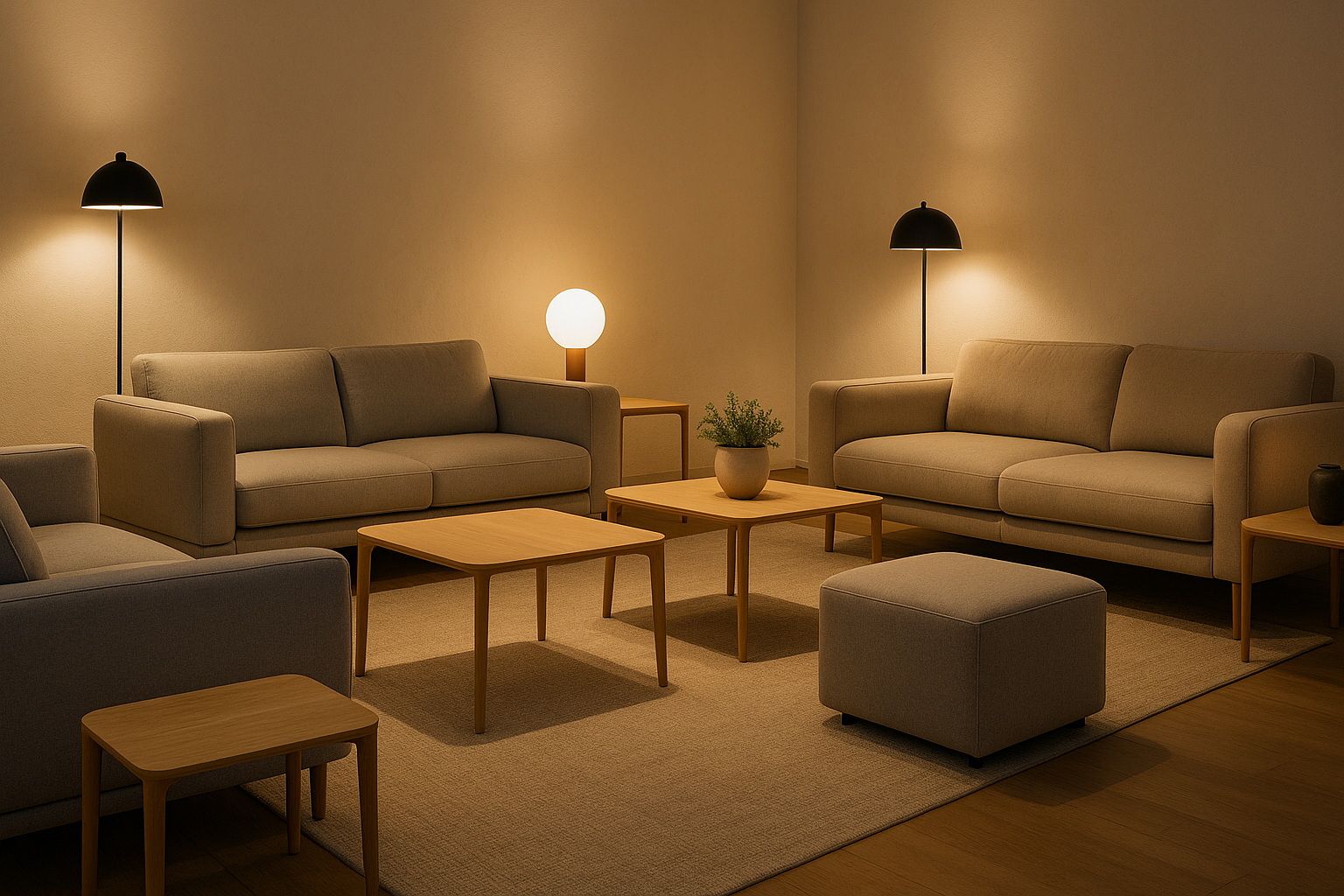 Лаунж-зона с арендованной дизайнерской мебелью на мероприятии