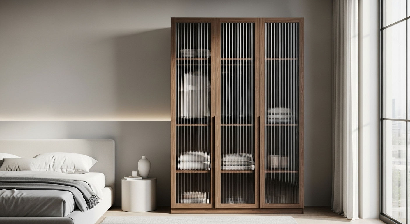 Образцы материалов для шкафа: ЛДСП под дерево, МДФ и зеркало