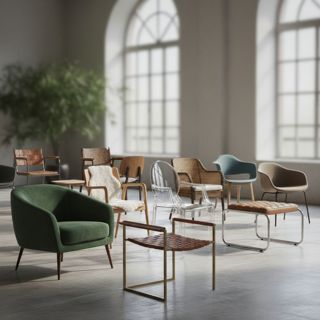 Разнообразные виды стульев для аренды на мероприятие: от классических Кьявари до современных прозрачных моделей.