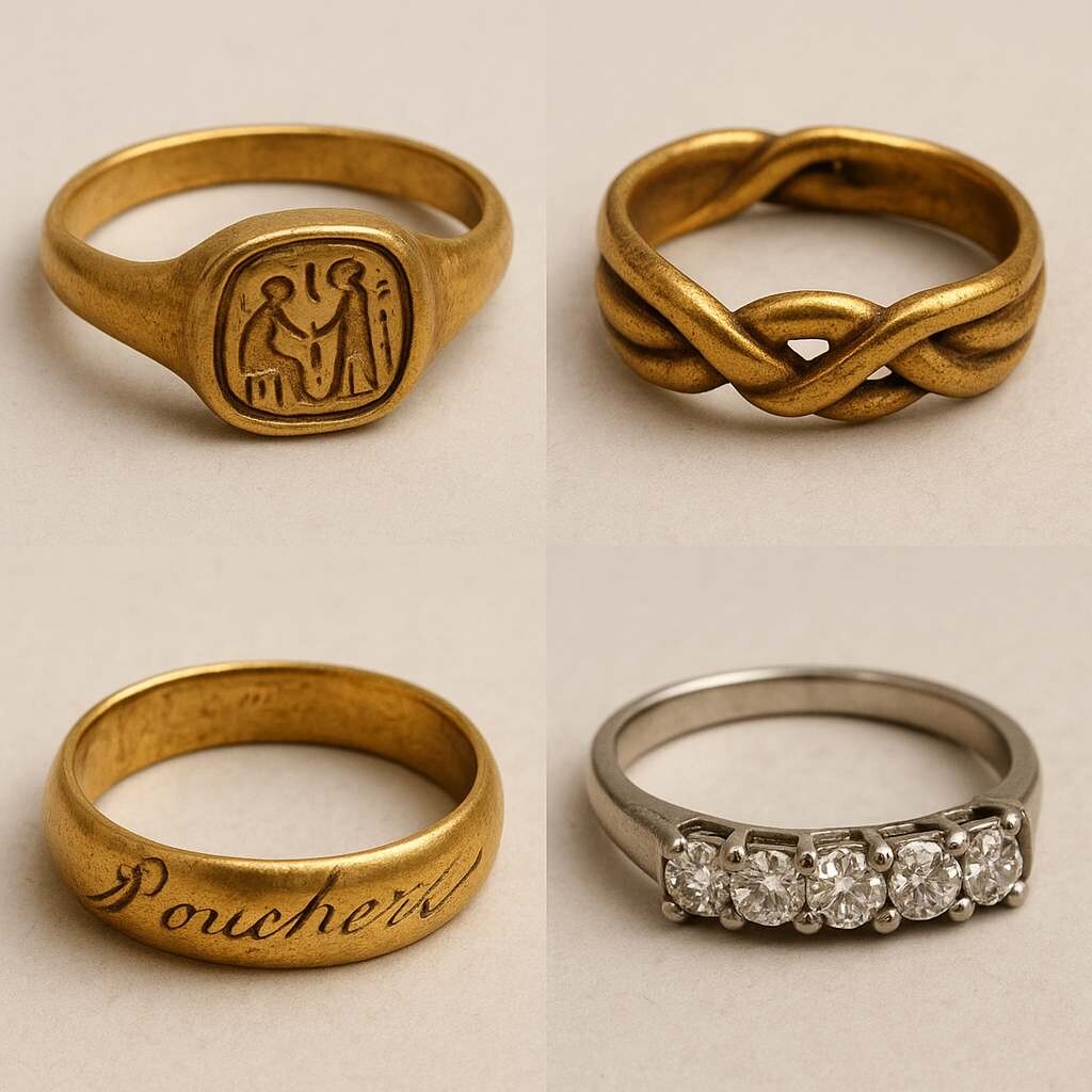 Исторические образцы обручальных колец разных эпох