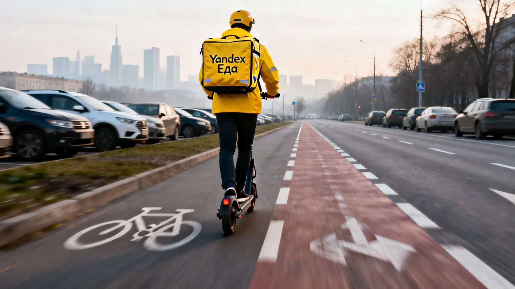 Сотрудник службы доставки проверяет маршрут в мобильном приложении на смартфоне.